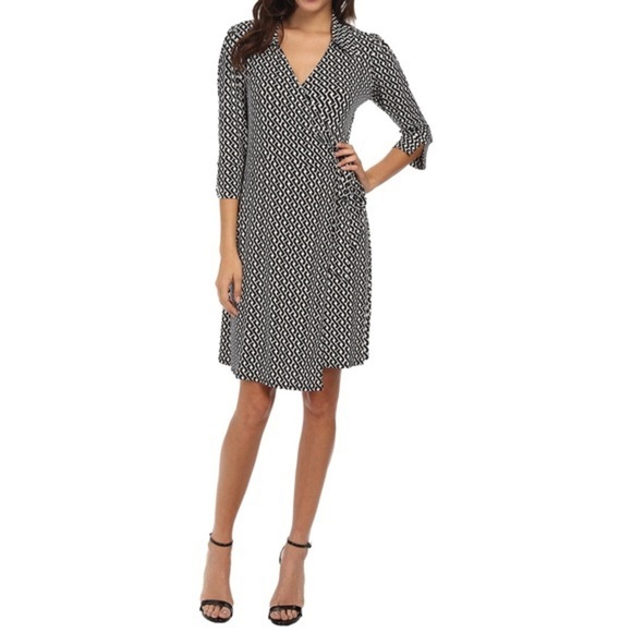 Laundry By Shelly Signal Women's Black/White Patterned Dress Wrap Size XS - Picture 1 of 12